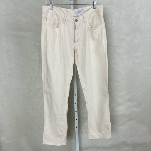 Gustin Ivory Linen 5 Pocket Slim Fit Lightweight Jeans Gustin Size 35 - Picture 1 of 5